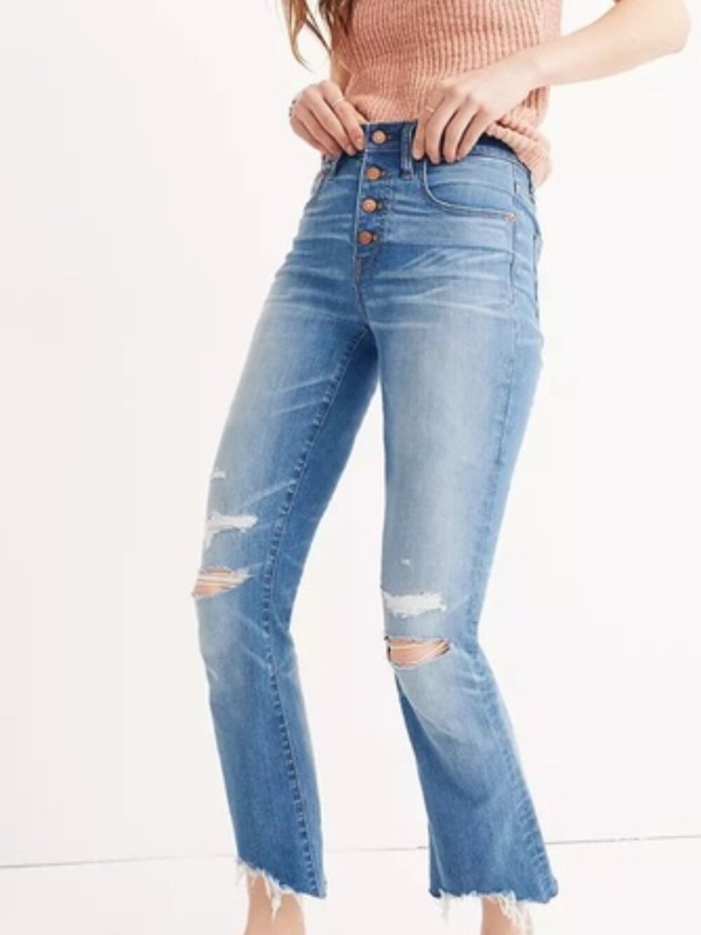 Madewell Cali Demi-Boot Jeans in Bronson Wash: Button-Front Edition 27